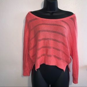 Charlotte Russe Peach Knit Crop Sweater